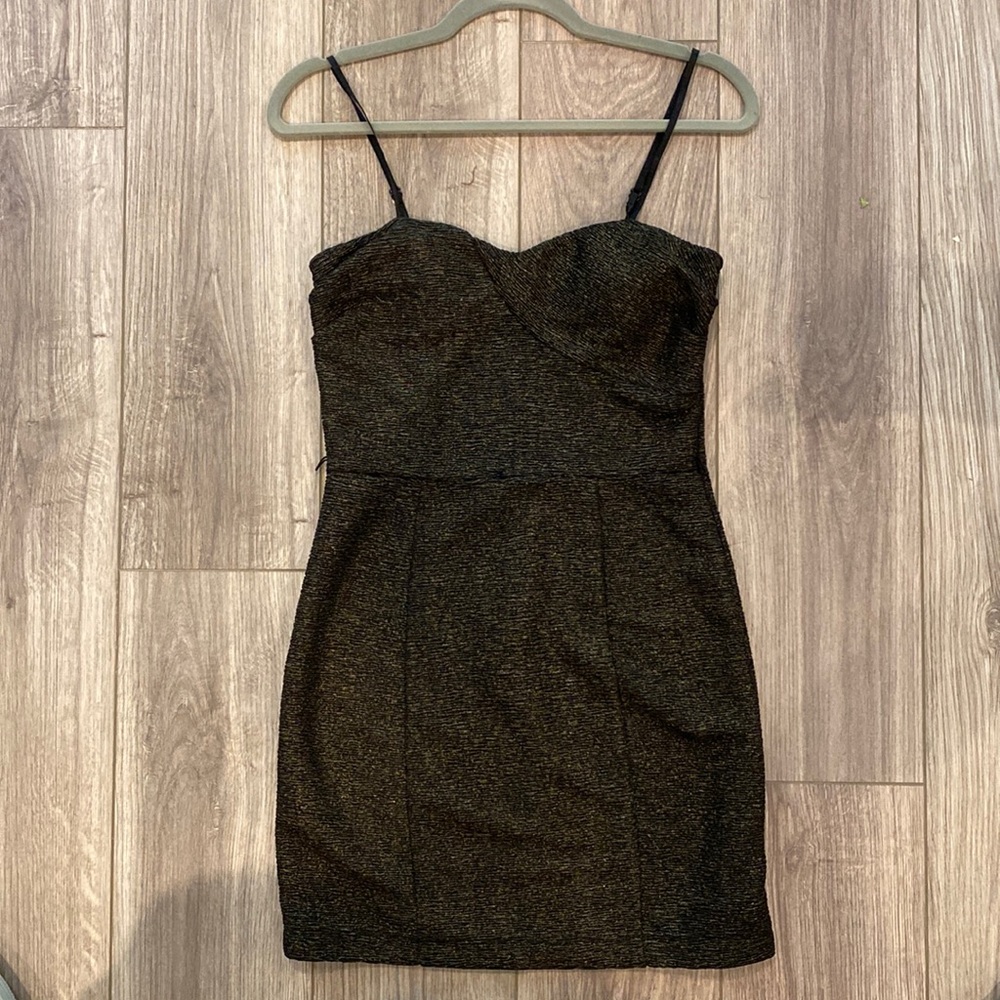 Black and Gold Body Con Dress